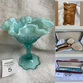 MaxSold Auction: This online auction features 925 silver jewelry, costume jewelry, carved wood decor, vintage Fenton glass, vintage tins, framed wall art and much more!