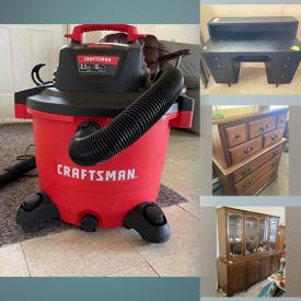 MaxSold Auction: This online auction features chair, desk, Fridge, dishwasher, Shop Vacuum, sofa, cabinets, Laptop Case, Corning Ware, Glassware, platters, food storage, Shot Glasses, Vases, Figurine, dresser, wardrobe, mirror and much more!