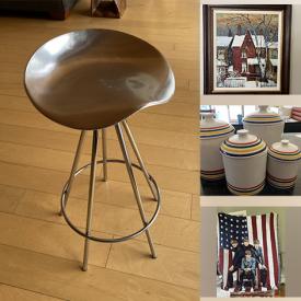 MaxSold Auction: This online auction features The Beatles American USA Flag, vintage Wedgewood set, collection of scarfs, candlesticks, dining chairs, trampoline, cabinet, tables, prints, water color, paintings, life magazine collection, salt and pepper shakers, Pokemon cards, food processor, wine cooler, barometer, lamps and much more