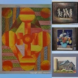 MaxSold Auction: This online auction features Original Paintings, Fine Art Prints, Needlework, Poster, Etching, Pen Sketch and muxh more!