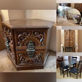 MaxSold Auction: This online auction features dining table, kitchen appliances, wall mirrors, glassware, books, electronics, vinyl records, clocks, house decors, VHS video tape, cooler, printer, sofa set, sports cards, coffee table, wheelchair, bed frames, lamps and much more!