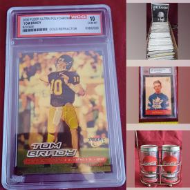 MaxSold Auction: This online auction features a Madden challenge football helmet, Vintage non-sports trading cards, pocket novels, Vintage shoe shine kit, Hockey trading cards, Star Wars figures, Tom Brady Rookie card, Star Trek Master Series Trading Card Set and much more!