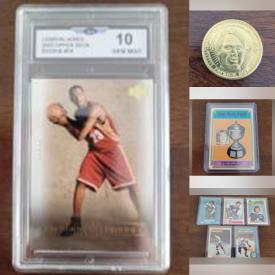 MaxSold Auction: This online auction features Bar Sign, Pinnacle Mint Coins, Hockey Puck Coasters, Mini Sticks, Non-Sports Cards, and Sports Trading Cards including Rookie, Trophy, Vintage, Tall Boy, High School, Jersey, Autograph and much more!