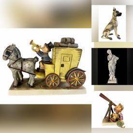 MaxSold Auction: This online auction features a Royal Doulton Peggy, Vintage Blown Glass Unicorn, Hummel Figurines such as Chimney Sweep, Collectible Plates, Trumpet Boy, Prayer before battle, little helper, Japanese Porcelain Figurine Of Boy and much more!