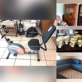 MaxSold Auction: This online auction features a sectional couch, table trays, chair, kitchen table, china cabinet, outdoor tables, bookshelves and more, cake decoration supplies, Hummel figurines, Precious Moments figurines, shoe rack, clothing, shoes, rugs, Noritake china, Marcy exercise bike and much more!