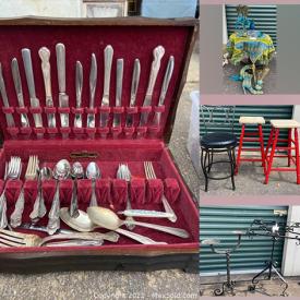 MaxSold Auction: This online auction features Costume Jewelry, Office Supplies, Wrought Iron Daybed, Waterford Crystal, Stereo Components, Craft Supplies, Wing Back Recliner, Coins, Powerwasher, Sports Memorabilia & Trading Cards, African Drum, Bikes, Lawnmower and much more!