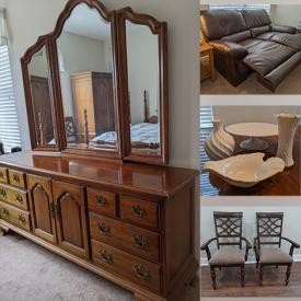 MaxSold Auction: This online auction features Lenox, framed wall art, furniture such as Thomasville china cabinet, leather reclining loveseat, oak dining table with chairs and much more!