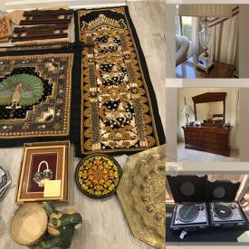 MaxSold Auction: This online auction features furniture such as Drexel Sofa, Glass Coffee Table, Cabinets and Dining Table. Includes various Wall arts, African Themed Tapestries and African-themed coasters. Glassware such as Chinese Ceramics, Tea set and Vase. Various Lamps, Home appliances and much more!