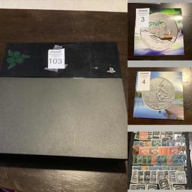 MaxSold Auction: This online auction includes commemorative coins, stamp collection, DVDs, cosmetic jewelry, wireless earbuds, smart watches, PS4 games, PS4 console, Lenovo laptop, women’s footwear, children’s tools, camping gear and much more!