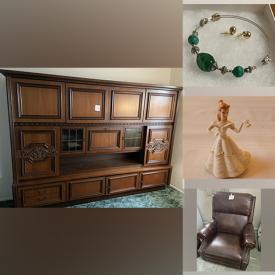 MaxSold Auction: This online auction features 14k gold and sterling silver jewelry, Lladro, Waterford crystal, Disney collectibles, furniture such as dressers, metal chair, wingback chair, side tables and shelving units, new Bluetooth headset, glassware, wall art, exercise equipment, lamps, DVDs Lego and much more!