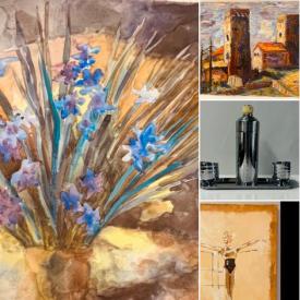 MaxSold Auction: This online auction features a variety of water paintings by Valdaeva, Martin Frias, photography images by John Duckworth, candle holder, sculptures, home decors and much more!