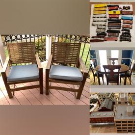 MaxSold Auction: This online auction features furniture such as a Bassett chest, dresser with mirror, nightstands, bedframe, sofa, patio furniture, dining table set, side chairs and more, rugs, art, guitar stand, model trains and buildings, Kenmore sewing machine, decor and more!