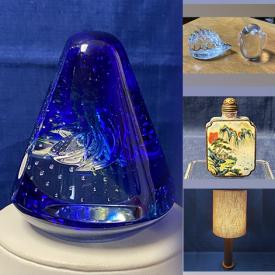 MaxSold Auction: This online auction features HADELAND Norwegian Signed Glass Hedgehog & Penguin Paperweights, ROBERT HELD Signed Ladybug Art Glass Paperweight, 925 SILVER Photo Frame, Carved JADE Figurine/Pendant. Vintage Christian Dior Silver-Tone Crystal Hinged Bangle and much more!