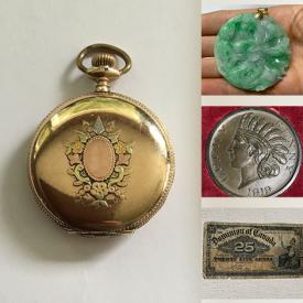 MaxSold Auction: This online auction features Jewelry such as Gold, Diamond, Antique, Jade, Pearls, Gemstones, Silver, Indigenous, Turquoise, Amber, Costume, Art Glass, and Watches, Antique Buttons, Antique Vanity Set, Coins, Banknotes, and much more!