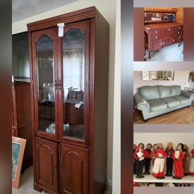 MaxSold Auction: This online auction features furniture such as a coffee table, vintage dressers, antique buffet, four-post bed, chairs, leather sofa and more, Byers Choice dolls, pottery, clocks, books, Belleek vase, electronics, Spencer Crooks litho, Gorham, Lenox china and much more!