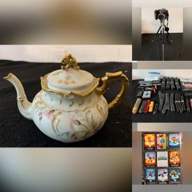 MaxSold Auction: This online auction features various items such as teapot, bowels, glass cups, candle holder, lamp, large Canadian coins, Christmas containers, books, flask, camera, décor, jugs, toy cars, army toys, dolls, electric train pieces, collectibles, figurines, nesting dolls, hanging phone, vase, lantern, jewelry, clock and much more.