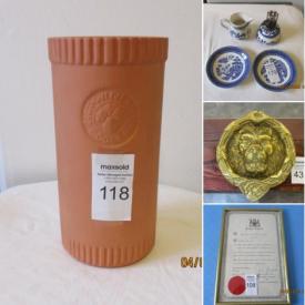 MaxSold Auction: This online auction features tackle box, carpenter pouch and holder, auto lots, picture frames, bags, tools, side table, figurines, antiques, sewing machine, china set, toys, suitcase, records, wine coolers, vases, crystal items, books, dartboard, office supplies and much more!