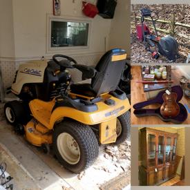 MaxSold Auction: This online auction features furniture such as a Permacraft dresser, MCM dresser, outdoor wicker set, shelving units, desk, bookcases, chairs, bedframe, coffee tables, loveseat, swivel rocker, kitchenware, small kitchen appliances, electronics, Cub Cadet riding mower, Craftsman snowblower, lamps, ladders, tools, hardware, cleaning supplies, yard tools, decor, Kenmore upright freezer, vintage glassware, books, clothing, planters, plants and much more!