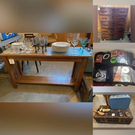 MaxSold Auction: This online auction features Antique wooden cabinet, Executive leather office chairs, Vintage Bean crocks glass, cowboy boots, Weber grill, cleaning products, tools and much more!