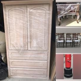 MaxSold Auction: This online auction features furniture such as Henredon mahogany chest, white ash oak armoires, Shaker reproduction slat back armchairs, and brocade chair, Wavemaker rebounder kicking target, area rugs, new Bluetooth speaker, Tae Kwon Do sparring equipment and much more!