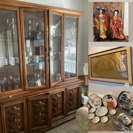 MaxSold Auction: This online auction features a China Hutch, entertainment center, Asian dishware, Hand blown stemware from Romania, Crystals, Seizan Fine China Set, Asian dolls, framed art, Asian collectibles, office supplies, tools set and much more!