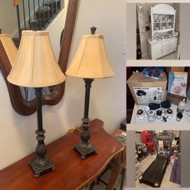 MaxSold Auction: This online auction features China cabinet, nesting tables, dog figurines, lantern lights, Royal Albert Old Country Roses China, glass stemware, paintings, art supplies, GE Antique Radio, Weed Wacker And Leaf Blower and much more!