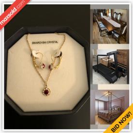 MaxSold Auction: This online auction features a walnut china cabinet, oak wood furniture, side table, dresser, gold plated cutlery, Wedgwood teapot, China, scones, wall decor, area rugs and much more!