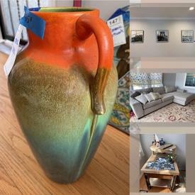 MaxSold Auction: This auction features print framed art, books, pillows, dining chairs, mugs, plates, lamps, wall mirror, vases, computer monitor, chandelier, planters, BBQ grill, patio table, kitchen appliances, desks beds, media cabinet, dressers and much more!

