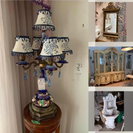 MaxSold Auction: This online auction features a Stereo Cabinet, China, bar decor, Vases and Urns, statue, linens, clothing, humidifier, sewing machine, steamer, electronics, exercise bicycle, fireplace tools, hardware items and much more!