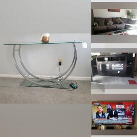 MaxSold Auction: This online auction features Foyer Table, Wall Art, Sectional Sofa, Coffee Table, Lamps, Media Table, Speakers, Security System, Television, Rug, wall clock, Curtain Rods, Curtains, Coffee Maker, Dishes, Glassware, Refrigerator, Floor Lamps, Nightstand, Computer and much more!