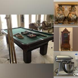 MaxSold Auction: This online auction features Pool Table, Camping Gear, Sports Equipment, Small Kitchen Appliances, Dive Gear, Work Out Accessories, NIB Home Grown Figurines, Satsuma Vases, Tea Sets, Leather Chairs, Sleeper Sectional Sofa, Area Rugs, Poster Bed and much more!