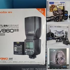 MaxSold Auction: This online auction features New in Open Box Items such as Solar Light, Pet Products, Drones, Beauty Appliances, Ski Masks, Sports Cameras, Heated Apparel, and Sports Trading Cards and much more!