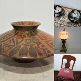 MaxSold Auction: This online auction features  Inuit soapstone carvings, Pueblo pottery, china, art, jewelry, lamps, furniture, Victorian teapots, glassware and much more!