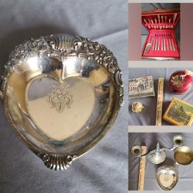 MaxSold Auction: This online auction features trinket boxes, costume jewelry, vintage table linens, vintage kitchen appliances, TV, wooden carvings, vintage glassware, decorative plates, amber glass, depression glass, MCM furniture, vintage sewing machine and much more!