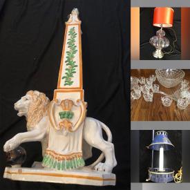 MaxSold Auction: This online auction features brass lamps, antique lamps, serveware, home decor, porcelain and much more!