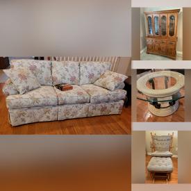 MaxSold Auction: This online auction features Speakers, stands, fans, Wingback Chair, sofa, Cabinet, Glass Art, Candle Holder, Lamp, Mirror, bench, Health Aids, Samsung TV, Throw Pillows, Faux Fern, Coffee Table, breadmaker, Appliances, DVD Player, Memory Frame and much more!