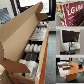 MaxSold Auction: This online auction features electronics such as Yamaha Video Conference Sound Bar, LG UHD Tv and an Apple Ipad Mini. Includes office equipment such as Filing Cabinets, Office Table and Desks and Winport Office Chairs and much more!