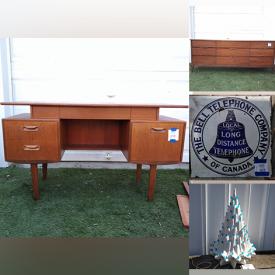 MaxSold Auction: This online auction features a Paragon electric pottery kiln, furniture such as storage bench, desk, dresser, tables, and chairs, home décor such as ceramics, glassware, typesetter trays, seasonal decorations, pewter, and stained glass, electronics such as lamps and small appliances, and much more!