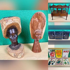 MaxSold Auction: This online auction features Yamaha Electone, Vintage Hanging Stained Glass Light Fixture, Comics, Vintage African Wood Carvings, Art Books, Vintage Magazines, Vintage Board Games, Coins and much more!