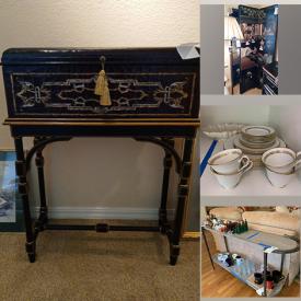 MaxSold Auction: This online auction features furniture such as a table, coffee table, stool, chair and more, rug, room screen, hats, jewelry and accessories, seasonal decor, cookbooks, Norman Rockwell decorative plates, picnicware, golf clubs and more!