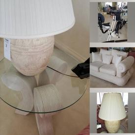 MaxSold Auction: This online auction features contemporary tables, TVs, exercise equipment, sectional sofa, patio table & chairs, chaise lounger, area rug, safe, cuckoo clock, refrigerator, small kitchen appliances, barware, washer, dryer, pedestal dining table, milk glass, art glass, decanters and much more!