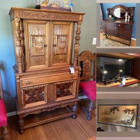 MaxSold Auction: This online auction features furniture such as bedroom furniture, china cabinet, leather sofa, and dining table, home décor such as table lamps, wall art, figurines, glass art, and area rug, home appliances such as a Hoover wet/dry vacuum, electronics such as Magnavox TV and Sony TVs, sporting goods such as fishing rods, deep sea fishing rods, reels, and lures and much more!