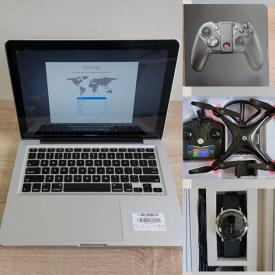 MaxSold Auction: This online auction features Cameras, Macbook Pro, and New in Box items such as Drones, smartwatch, Massagers, Beauty Appliances, Video Lighting, Karaoke Machine, RC Toys, Gaming Gear, Mini Fridge, Sewing Machine, Spy Cameras, Tools and much more!