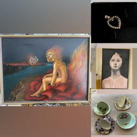 MaxSold Auction: This online auction features 10K Gold Jewelry, Teacup/Saucer Sets, Coins, LPs, Vintage Custom Jewelry, Antique Yarn Winder, Wooden Wall Mask, Framed Wall Art, Vintage Sports Prints, and much more!