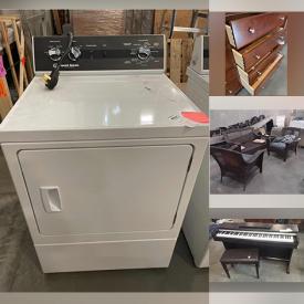 MaxSold Auction: This online auction features various items such carpets, log boards, Xbox game, benches, bronze, footed tray, venice prints, oriental prints, flowers and mirror, curtain rods, golf clubs and bags, drawer cabinets, sofa, bookshelf, headboards, footboards, tv, chairs, crates, keyboards, exercise bikes, sport rack, footlockers, inks, nightstand, beds, glass art, shredder machine, table frames, rocking horse, lamps, accessories, stools, wall art, speakers, chandler, bike, bins, bookcases, shelves, washing and drying machines, sofa, dresser, piano and much more.