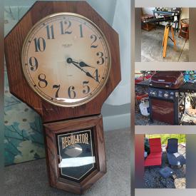 MaxSold Auction: This online auction features furniture such as patio chairs, loungers, cupboard, coffee table and more, clocks, decor, wall art, Pfaltzgraff, small kitchen appliances, kitchenware, rugs, lawn tools and much more!