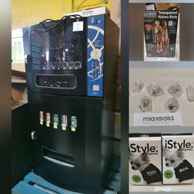 MaxSold Auction: This online auction features craft supplies, medicine ball, vending machine, yoga & Pilate mats, sport gaming station desk, kids ride on electric car, assorted Ebike metal frames, mobility scooters, space heater, tools and much more!