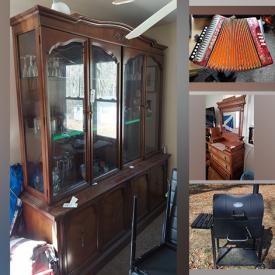 MaxSold Auction: This online auction features furniture such as an armoire, patio tables, outdoor chairs, antique Eastlake style dresser, bookcase, vintage wood desk, vintage cedar chest, sectional, entertainment console and more, Delft pottery, Xbox games, camera lenses, power tools, electronics, clothing and accessories, barware, kitchenware, washer and dryer, Karcher pressure washer, outdoor items and much more!