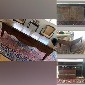 MaxSold Auction: This online auction features Leather Chairs, Demilune Table, Leather Top Tables, Wood Trunk, Original Persian Tapestry, Italian Wood Dresser and much more!