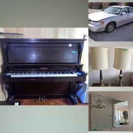 MaxSold Auction: This online auction features a 2002 Lincoln Town Car, Entertainment cabinet, sideboard, Vintage dresser, cleaning supplies, car accessories, hardware items, tools and much more!